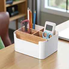 Imagen de Organizador plástico c/bambú